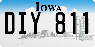 IA license plate DIY811
