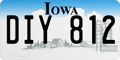IA license plate DIY812