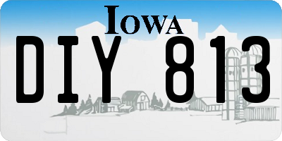 IA license plate DIY813