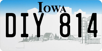 IA license plate DIY814