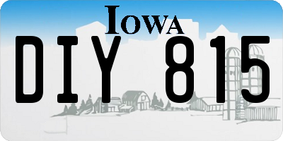 IA license plate DIY815