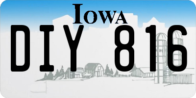 IA license plate DIY816