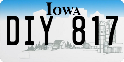 IA license plate DIY817