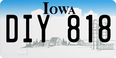 IA license plate DIY818