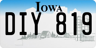IA license plate DIY819