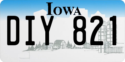 IA license plate DIY821