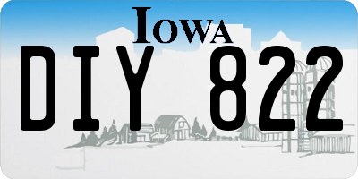 IA license plate DIY822