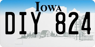 IA license plate DIY824