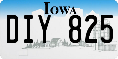 IA license plate DIY825