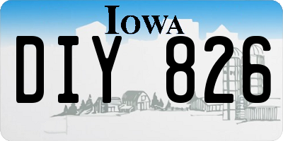 IA license plate DIY826