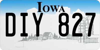 IA license plate DIY827