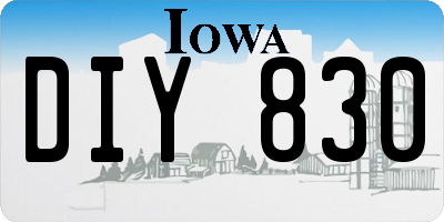 IA license plate DIY830