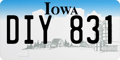 IA license plate DIY831