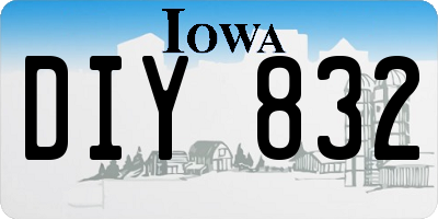 IA license plate DIY832