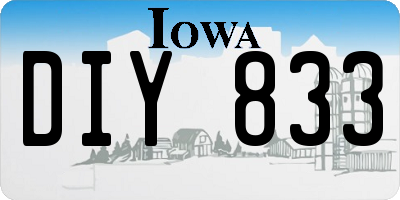 IA license plate DIY833
