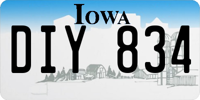IA license plate DIY834