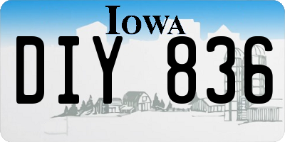 IA license plate DIY836