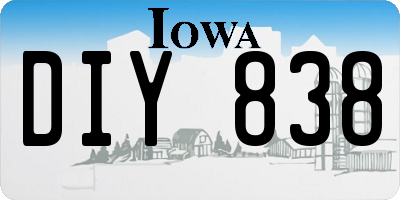 IA license plate DIY838