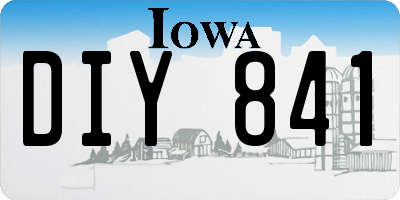 IA license plate DIY841