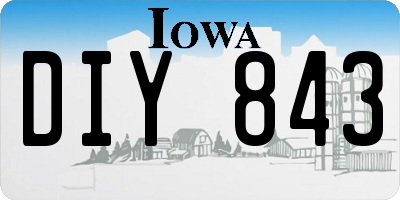 IA license plate DIY843