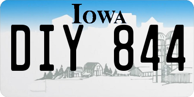 IA license plate DIY844