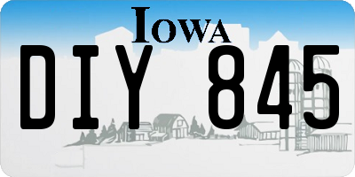 IA license plate DIY845