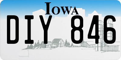 IA license plate DIY846
