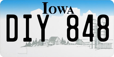 IA license plate DIY848