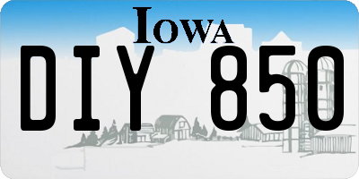 IA license plate DIY850