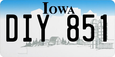 IA license plate DIY851