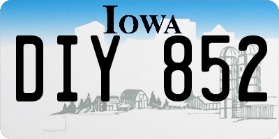 IA license plate DIY852