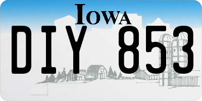 IA license plate DIY853