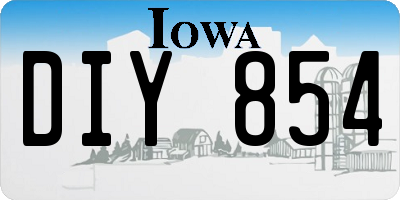 IA license plate DIY854