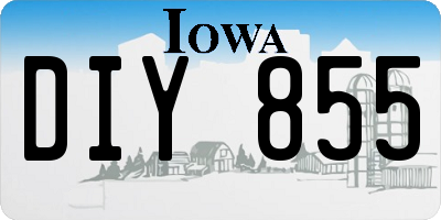 IA license plate DIY855