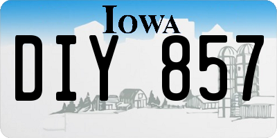 IA license plate DIY857