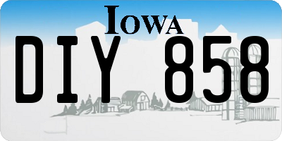 IA license plate DIY858