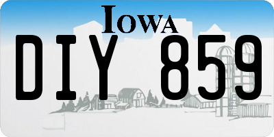 IA license plate DIY859