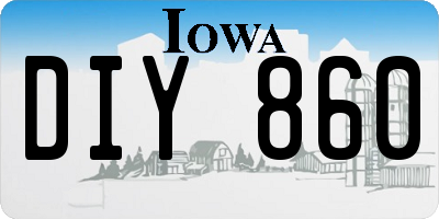 IA license plate DIY860