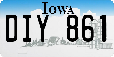 IA license plate DIY861