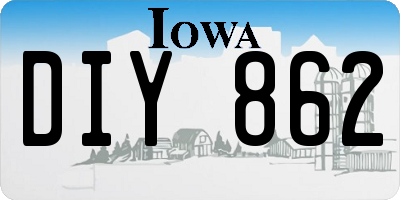 IA license plate DIY862