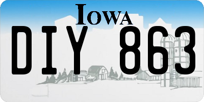 IA license plate DIY863