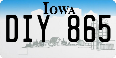 IA license plate DIY865