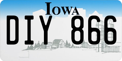 IA license plate DIY866