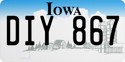 IA license plate DIY867