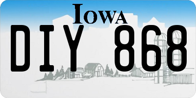 IA license plate DIY868