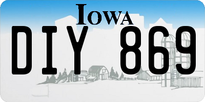 IA license plate DIY869