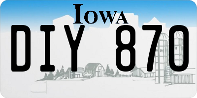 IA license plate DIY870