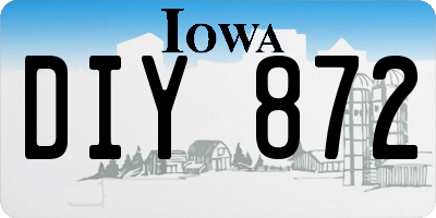 IA license plate DIY872