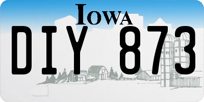 IA license plate DIY873