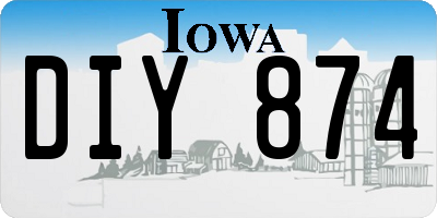 IA license plate DIY874